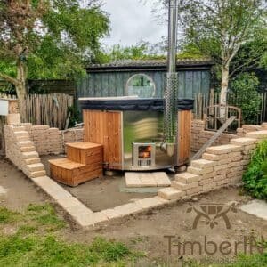 Badezuber Badefass Hot Tube Mit Whirlpool Holzofen – TimberIN Rojal 2 3