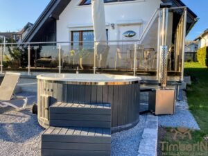 Badezuber Badefass GFK WPC – Thermoholz Verkleidung Mit SMART Pellet Oder Holzofen (5)