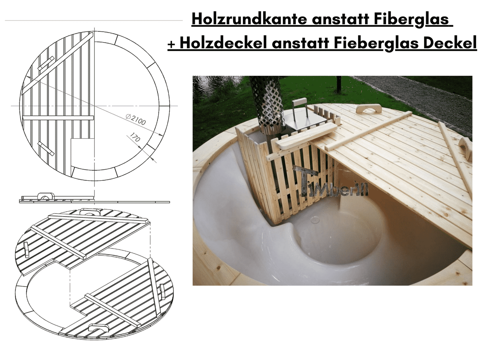 Holzrundkante anstatt Fiberglas wellness basic