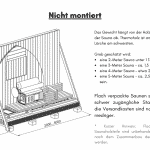 Nicht montiert für die Außensauna