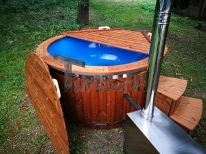 HotPot Fieberglas Mit Aussenofen Fichte Lärche Thermo Holz 25