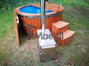 HotPot Fieberglas Mit Aussenofen Fichte Lärche Thermo Holz 36