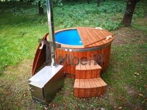HotPot Fieberglas Mit Aussenofen Fichte Lärche Thermo Holz 7