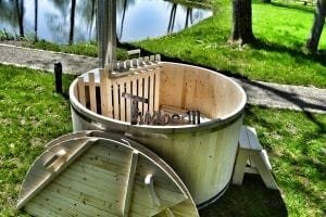 Holzbadetonne Basic Modell mit Innen oder Aussenofen 13