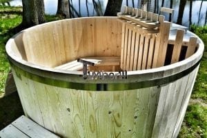 Holzbadetonne Basic Modell mit Innen oder Aussenofen 9