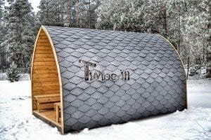 Igloo Fasssauna mit Glas 5