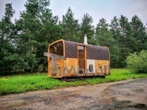 Quadratische Aussensauna Mit Holzofen Und Vorraum 17