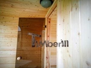 Quadratische Aussensauna Mit Holzofen Und Vorraum 45