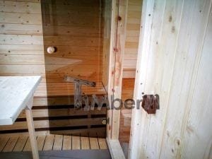 Quadratische Aussensauna Mit Holzofen Und Vorraum 46