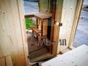 Quadratische Aussensauna Mit Holzofen Und Vorraum 48