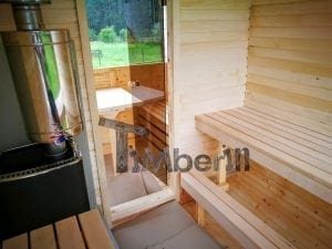Quadratische Aussensauna Mit Holzofen Und Vorraum 51