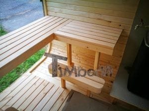 Quadratische Aussensauna Mit Holzofen Und Vorraum 54