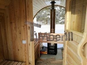 Sauna fass mit Vorraum und Holzofen 2 m 25