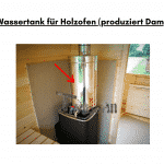 Wassertank für Holzöfen produziert Dampf für rechteckige Sauna