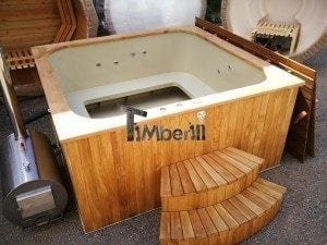 Hot tub mit Holzbefeuerung eckig Modell 24