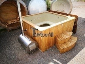 Hot tub mit Holzbefeuerung eckig Modell 3