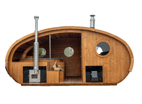 Ovale Außensauna Mit Integriertem Whirlpool (1)