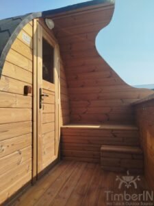 Gartensauna Pod mit Jacuzzi Whirlpool 23 TimberIN Nordic Pod Duo (12)