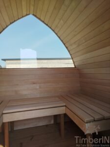 Gartensauna Pod mit Jacuzzi Whirlpool 32 TimberIN Nordic Pod Duo (21)